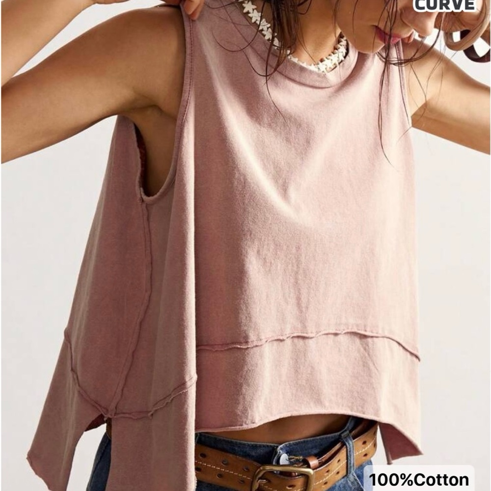 SHEIN Dusty Pink Sleeveless swing shirt